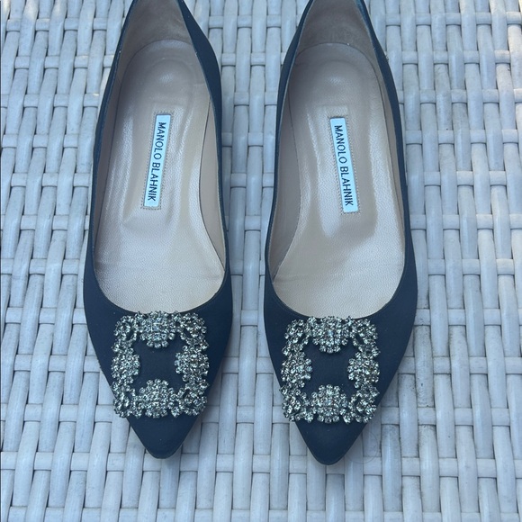 Manolo Blahnik Black Heels with Embellished Detail - Picture 1 of 6